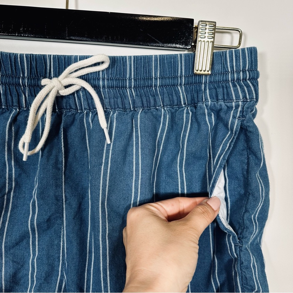 Madewell Blue Stripe Drawstring Pull On Short - Picture 6 of 6